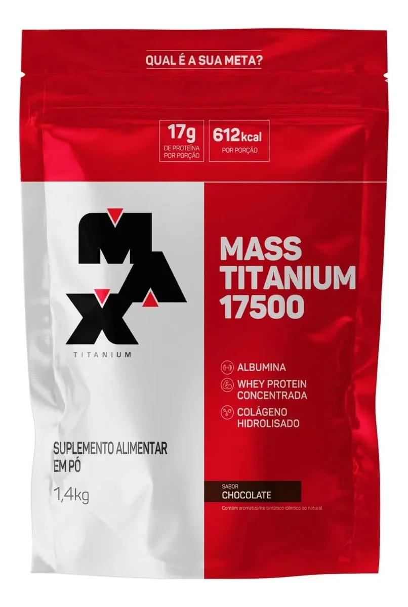 Mass Titanium 17500 Chocolate refil 1,4 kg — embalagem