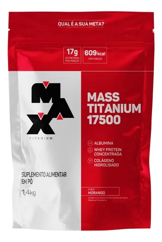 Mass Titanium 17500 Morango refil 1,4 kg — embalagem