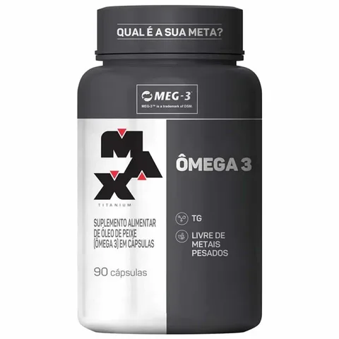 Ômega 3 Max Titanium 90 cápsulas — embalagem