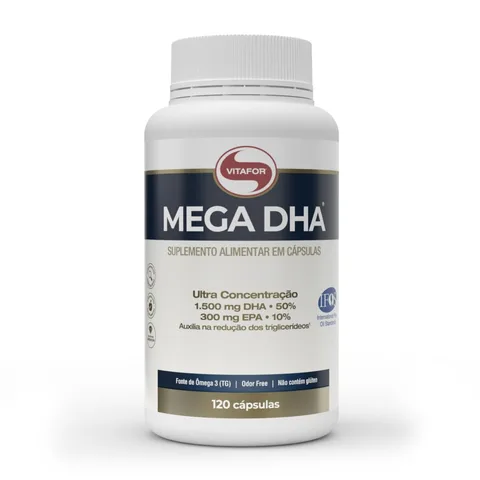 Mega DHA 120 cápsulas Vitafor — embalagem