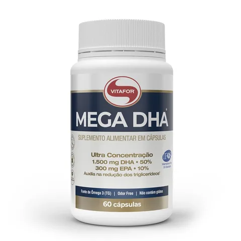 Mega DHA 60 cápsulas Vitafor — embalagem