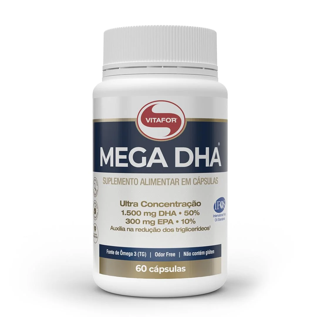 Mega DHA 60 cápsulas Vitafor — embalagem