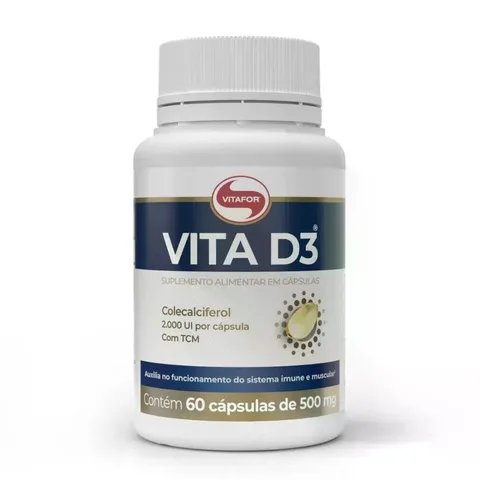 Vitamina D3 60 cápsulas Vitafor — embalagem