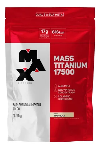 Mass Titanium 17500 Baunilha refil 1,4 kg — embalagem