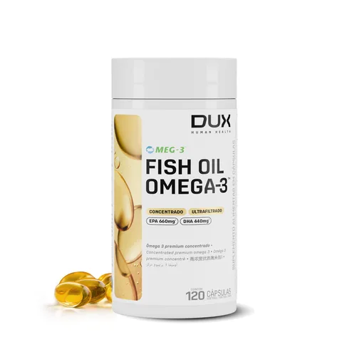 Fish Oil Ômega 3 DUX 120 cápsulas — embalagem