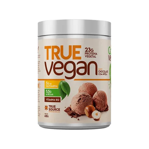 True Vegan True Source Chocolate com Avelã 418 g — embalagem