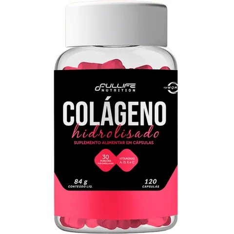 Colágeno Hidrolisado 120 cápsulas Fullife Nutrition — embalagem