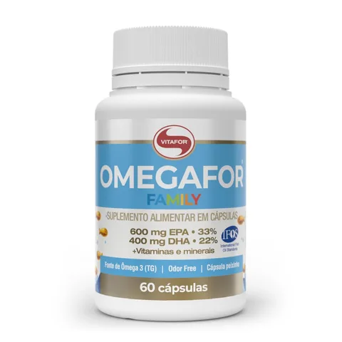 Omegafor Family 60 cápsulas Vitafor — embalagem