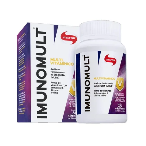 Imunomult Multivitamínico 60 cápsulas Vitafor — embalagem