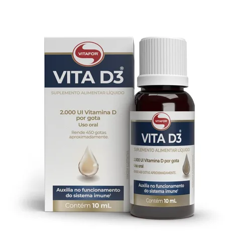 Vitamina D3 10 ml Vitafor — embalagem