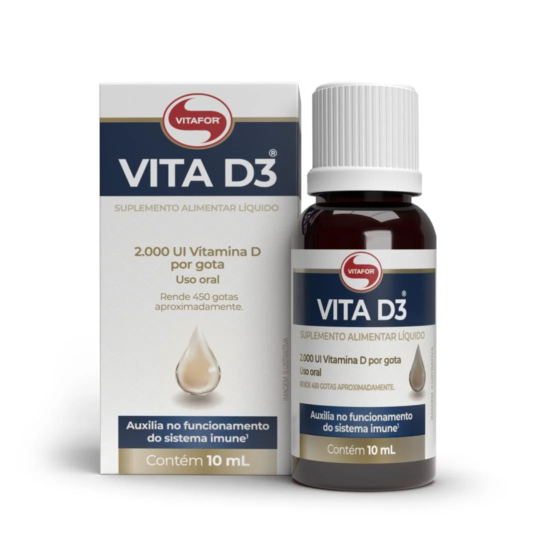 Vitamina D3 10 ml Vitafor — embalagem