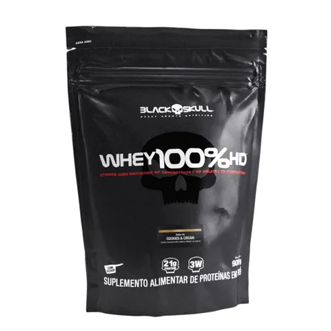 Black Skull Whey 100% HD Refil Cookies & Cream 900g — embalagem