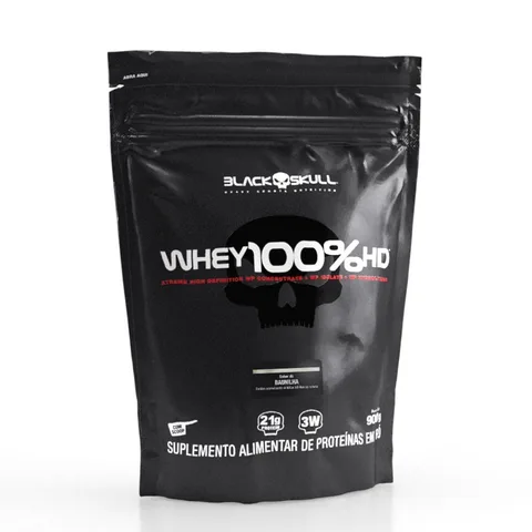 Black Skull Whey 100% HD Refil Baunilha 900g — embalagem
