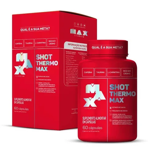 Shot Thermo Max Titanium 60 cápsulas — embalagem