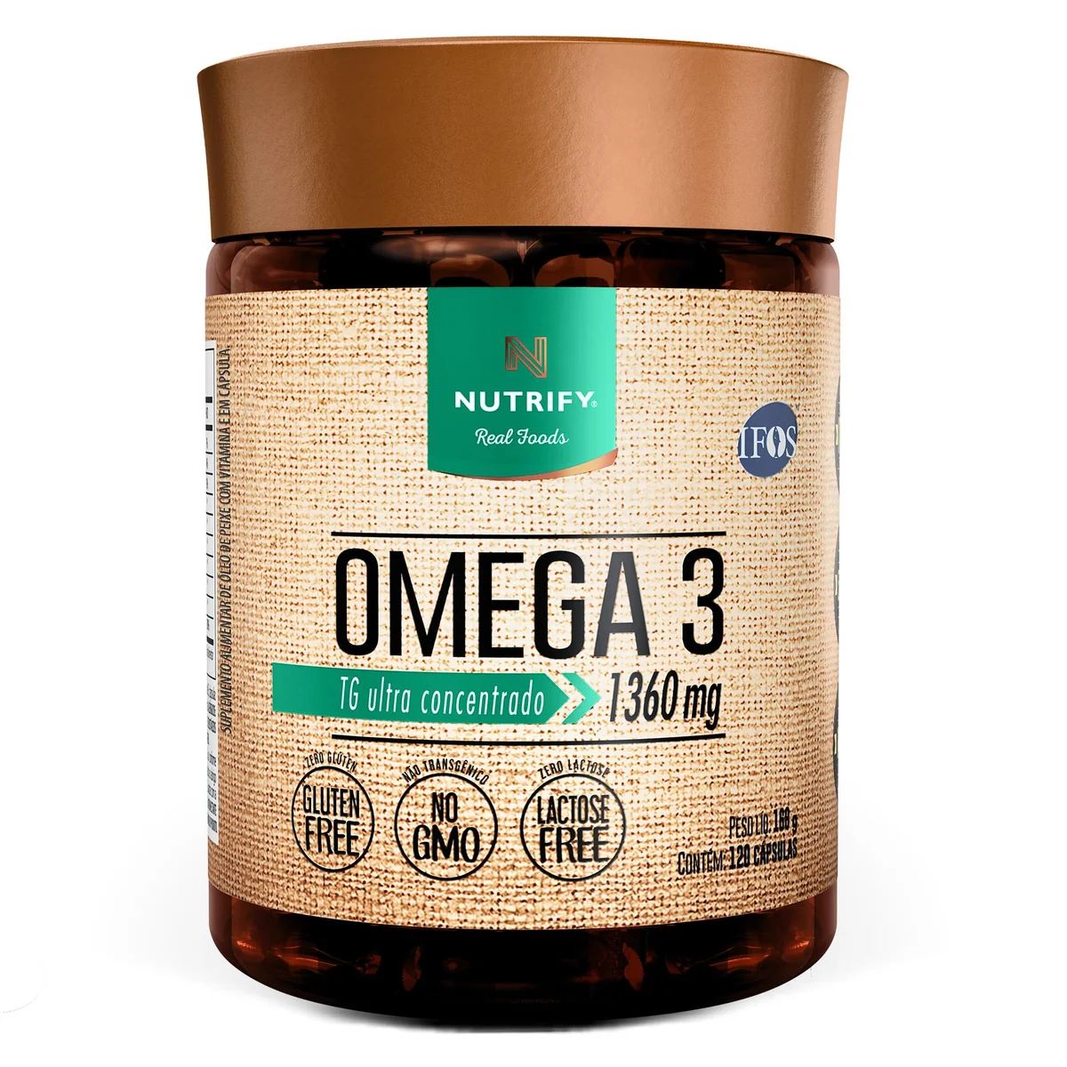Ômega 3 Nutrify 120 cápsulas — embalagem