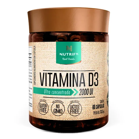 Vitamina D3 Nutrify 60 cápsulas — embalagem