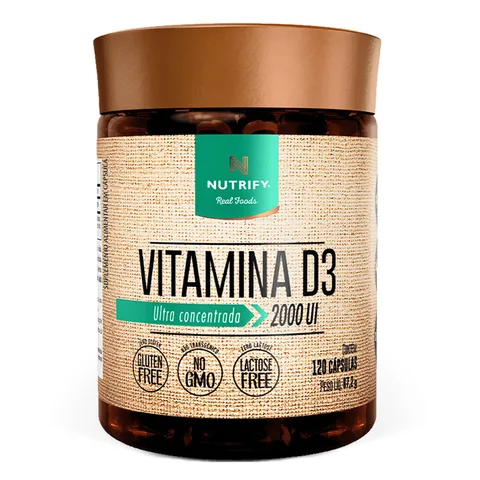 Vitamina D3 Nutrify 120 cápsulas — embalagem