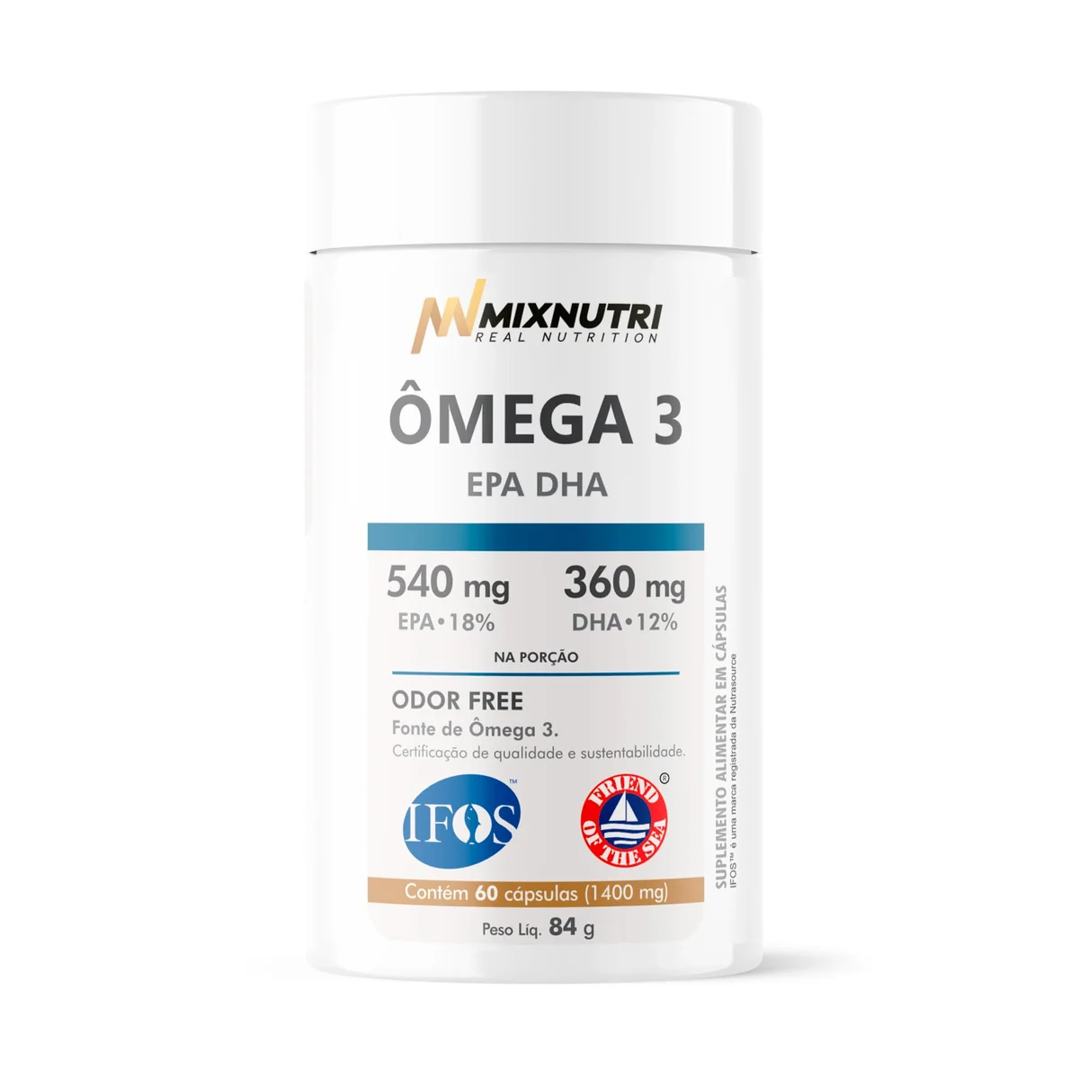 Ômega 3 EPA DHA Mix Nutri 60 cápsulas — embalagem