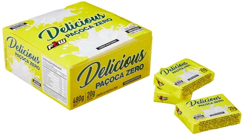 Delicious Paçoca Zero Wheyzinho FTW caixa com 24 unidades — embalagem
