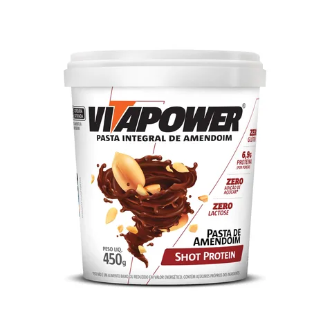 Pasta de Amendoim VitaPower Shot Protein 450 g — embalagem