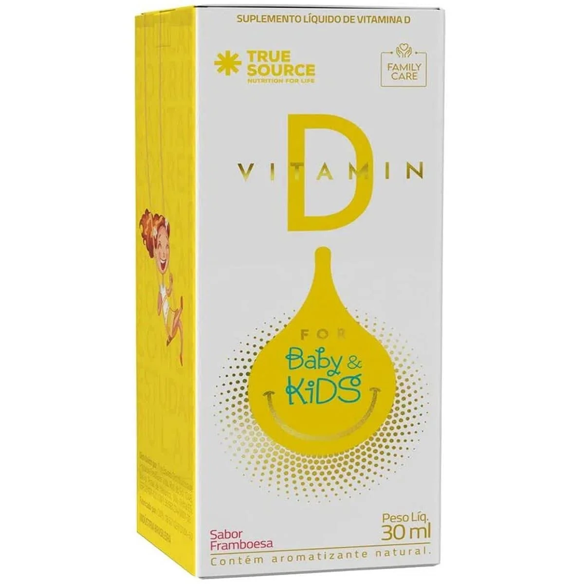 True Vitamin D Baby & Kids True Source Framboesa 30 ml — embalagem