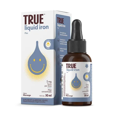 True Liquid Iron Plus Kids True Source Morango 30 ml — embalagem