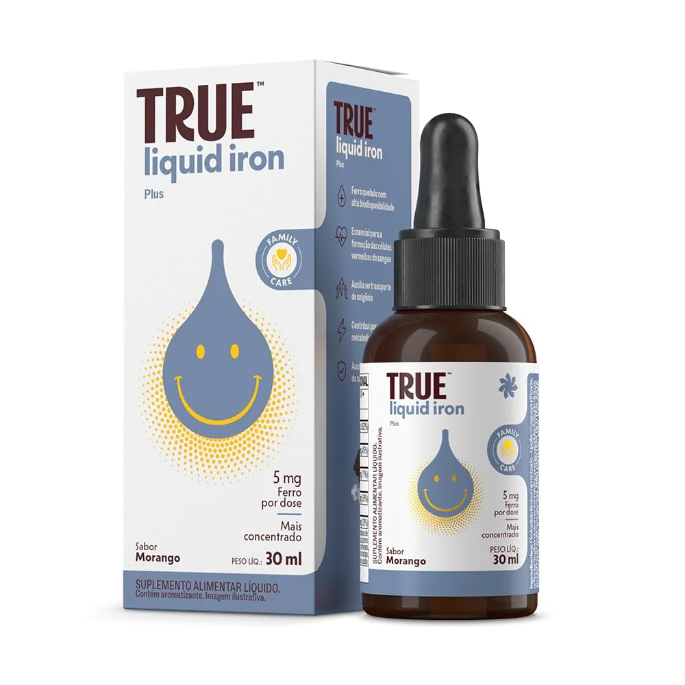 True Liquid Iron Plus Kids True Source Morango 30 ml — embalagem