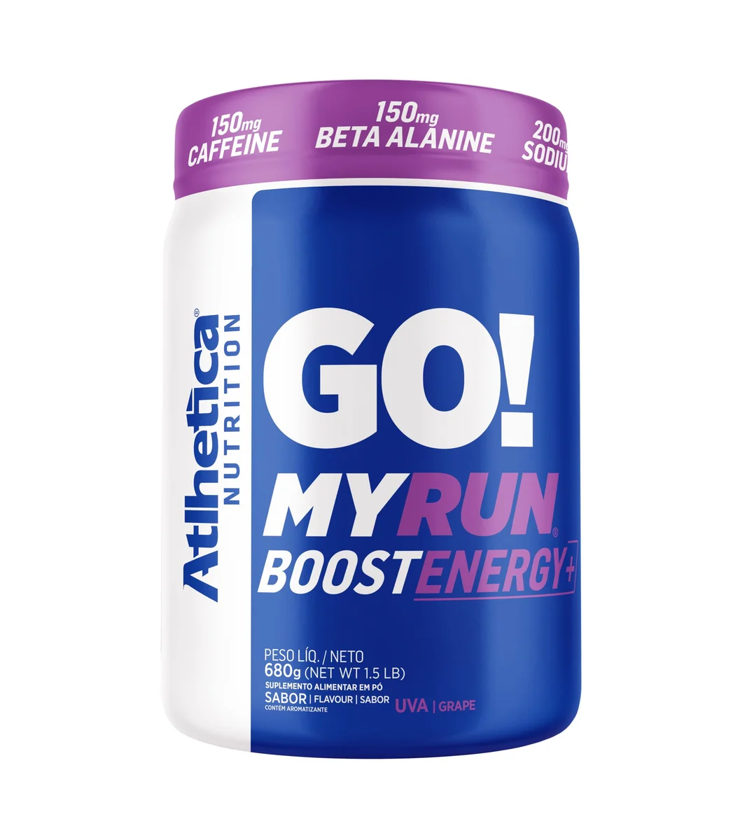 GO! My Run Boost Energy Atlhetica Uva 680 g — embalagem
