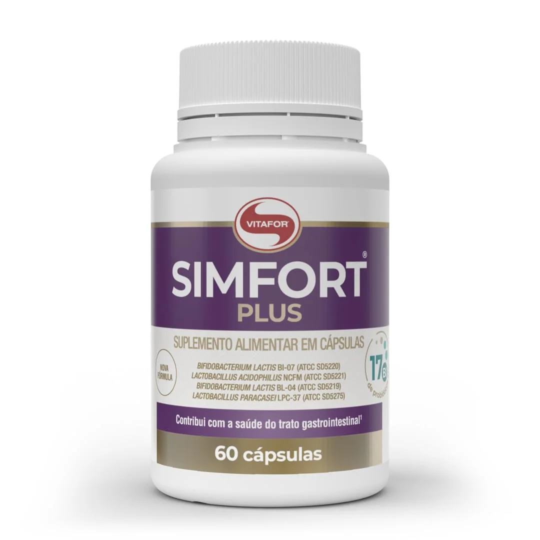 Simfort Plus 60 cápsulas Vitafor — embalagem