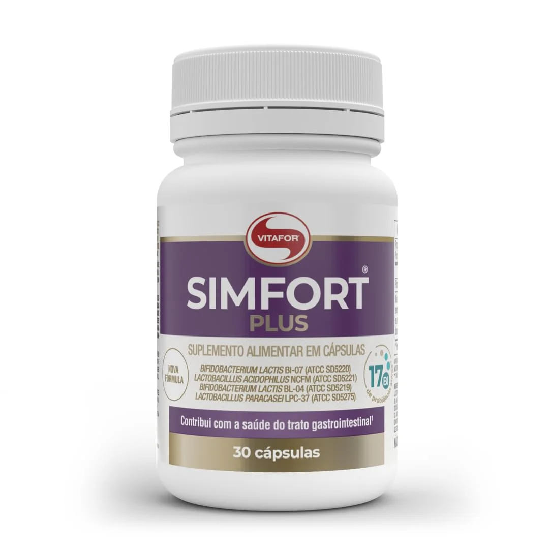 Simfort Plus 30 cápsulas Vitafor — embalagem