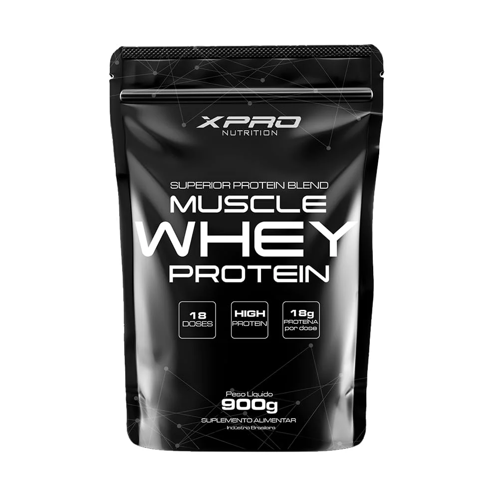 Muscle Whey Protein XPRO Chocolate refil 900 g — embalagem
