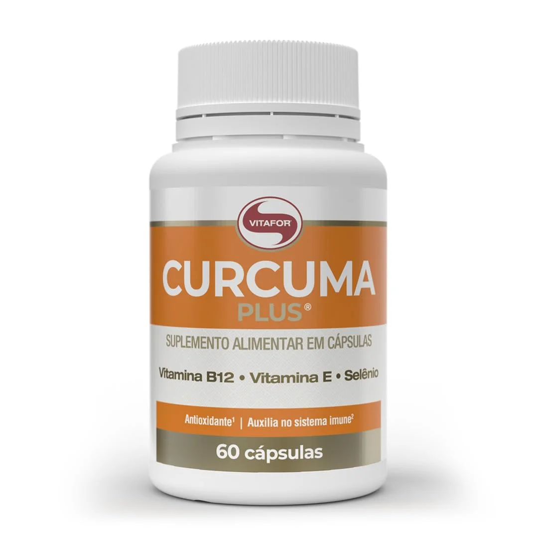 Cúrcuma Plus 60 cápsulas Vitafor — embalagem