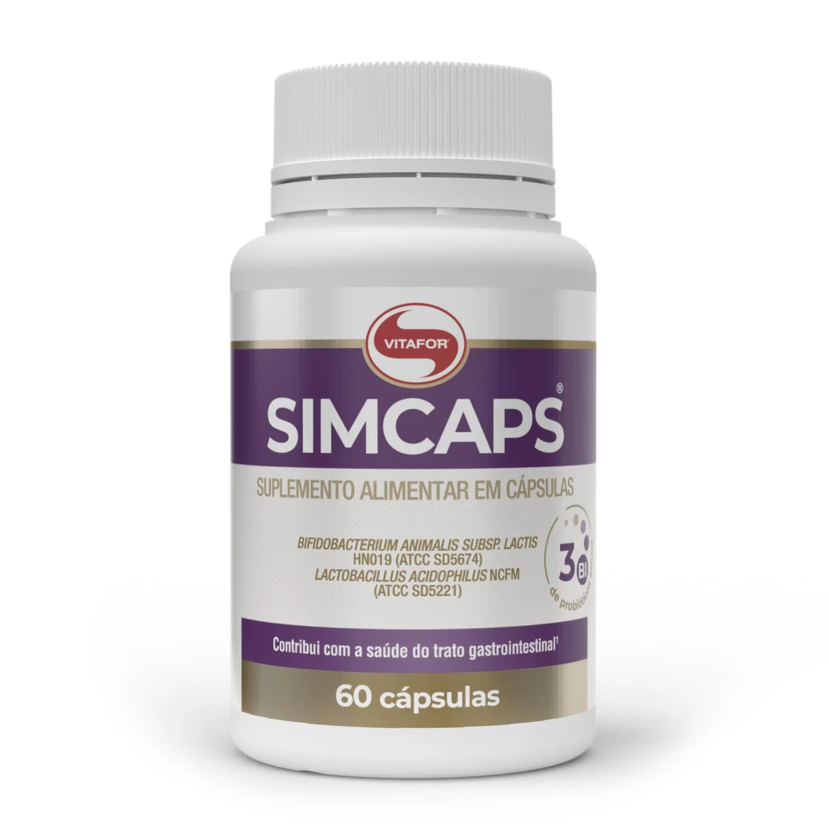 Simcaps 60 cápsulas Vitafor — embalagem