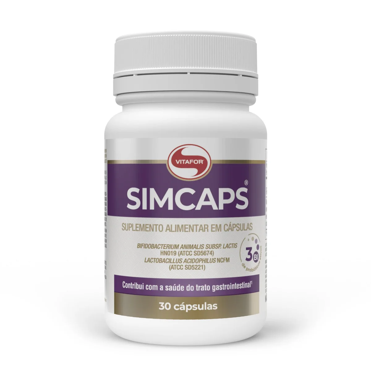 Simcaps 30 cápsulas Vitafor — embalagem