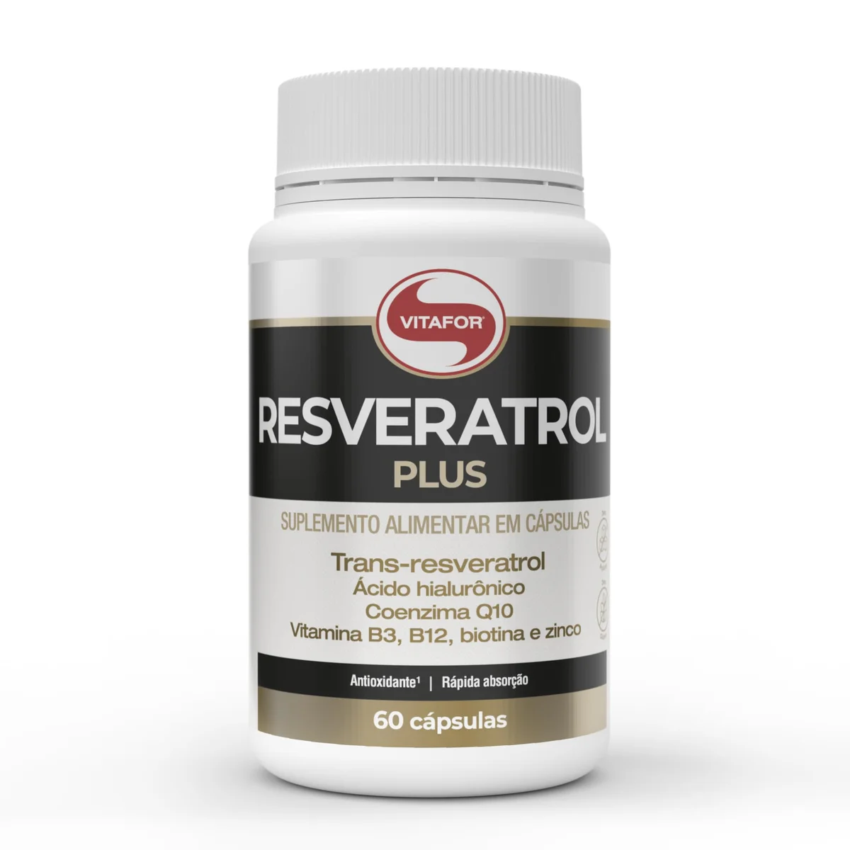Resveratrol 60 cápsulas Vitafor — embalagem