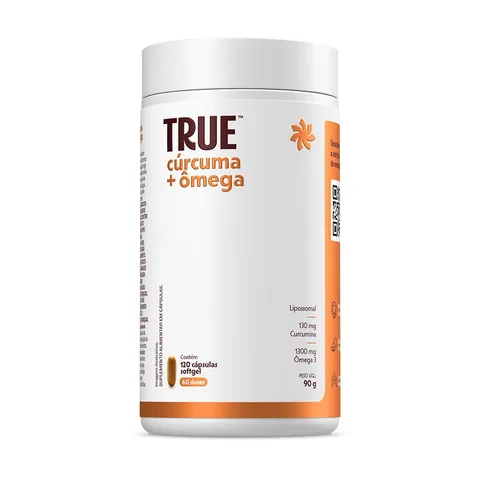 True Cúrcuma com Ômega True Source 120 cápsulas — embalagem