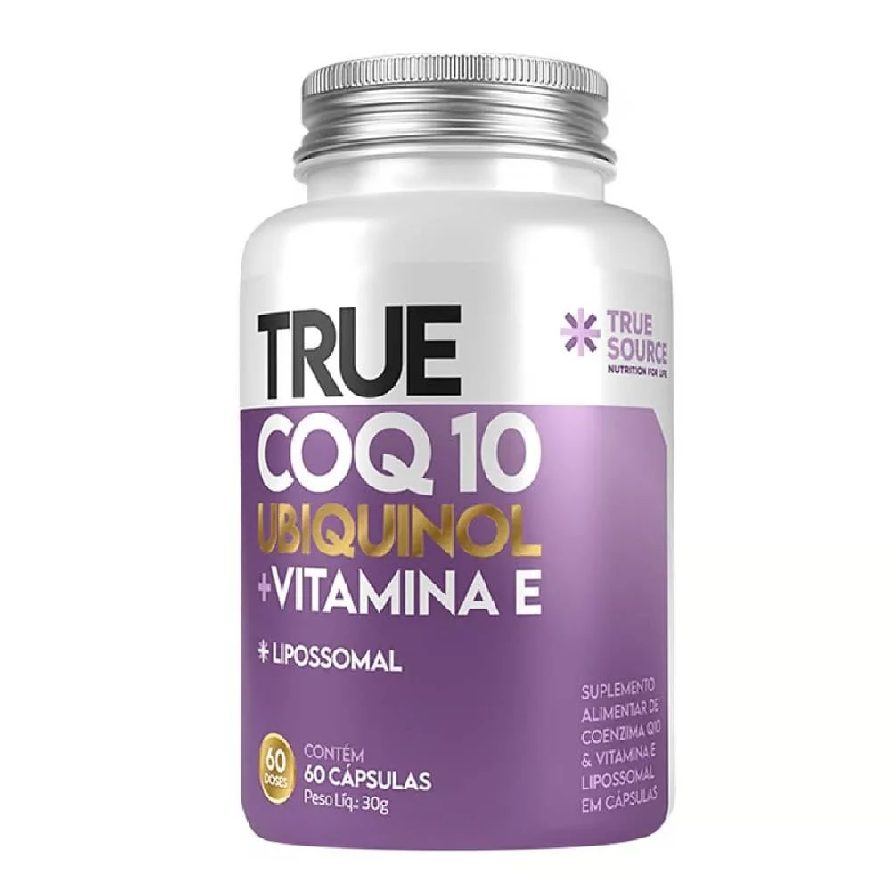 True CoQ10 com Vitamina E True Source 60 cápsulas — embalagem
