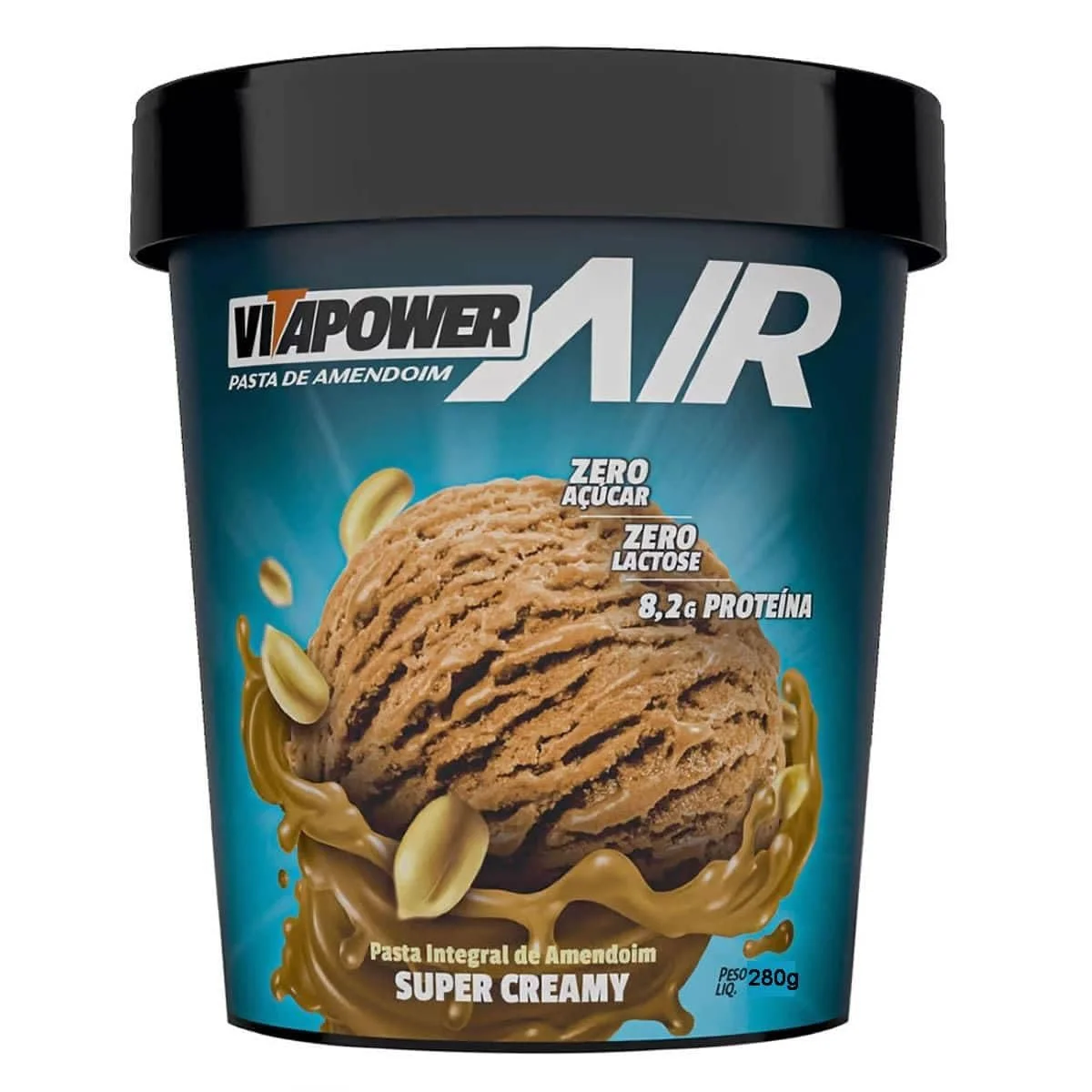 Pasta de Amendoim VitaPower Air Super Creamy 280 g — embalagem