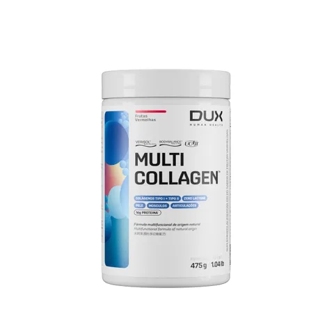 Multi Collagen DUX Frutas Vermelhas 475 g — embalagem