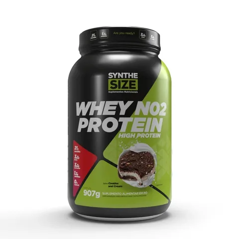Whey NO2 Protein Synthesize Cookies N Cream 907 g — embalagem