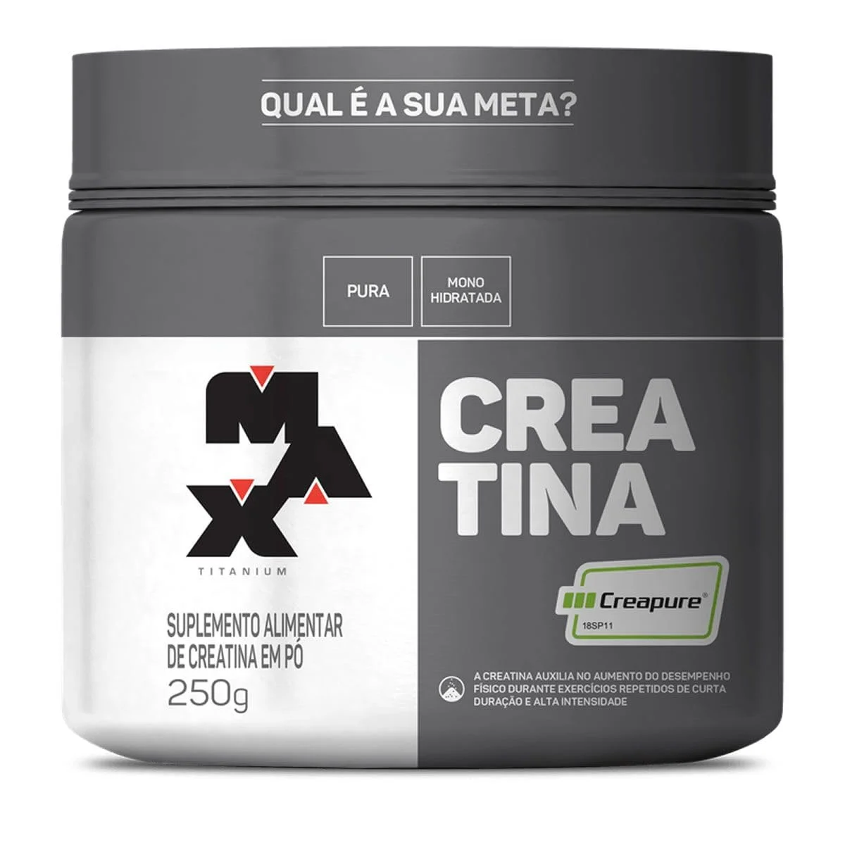 Creatina Creapure Max Titanium 250 g — embalagem