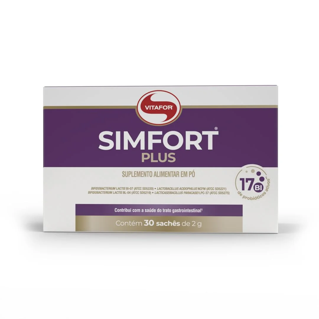 Simfort Plus Vitafor 30 sachês — embalagem