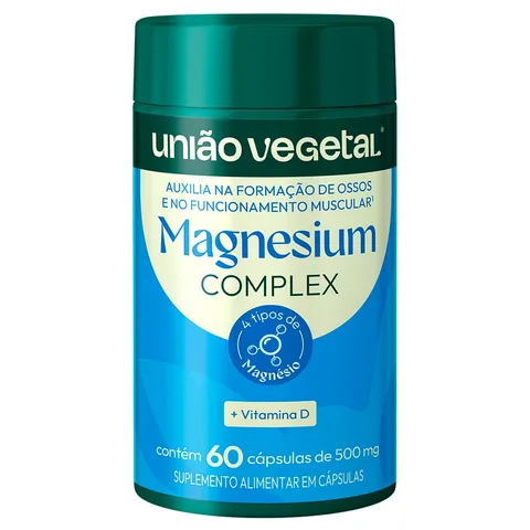 Magnésio Complex 60 cápsulas União Vegetal — embalagem