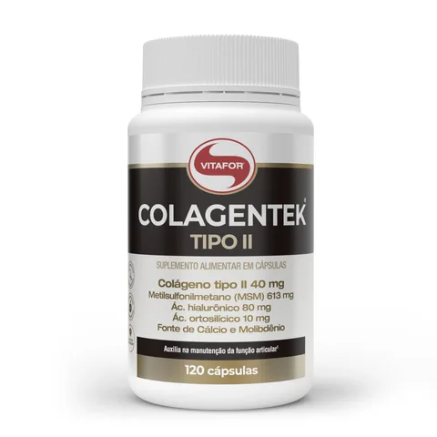 Colagentek Tipo 2 120 cápsulas Vitafor — embalagem