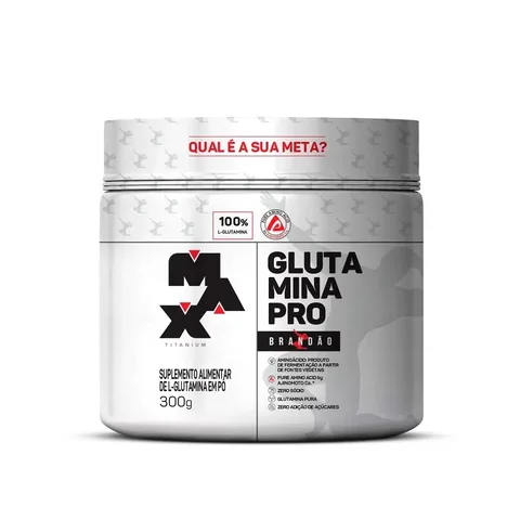 Glutamina Pro Brandão Max Titanium 300 g — embalagem