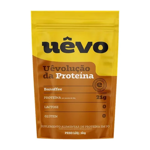 Proteína de Ovo UÊVO Banoffee, Refil 1 kg — embalagem