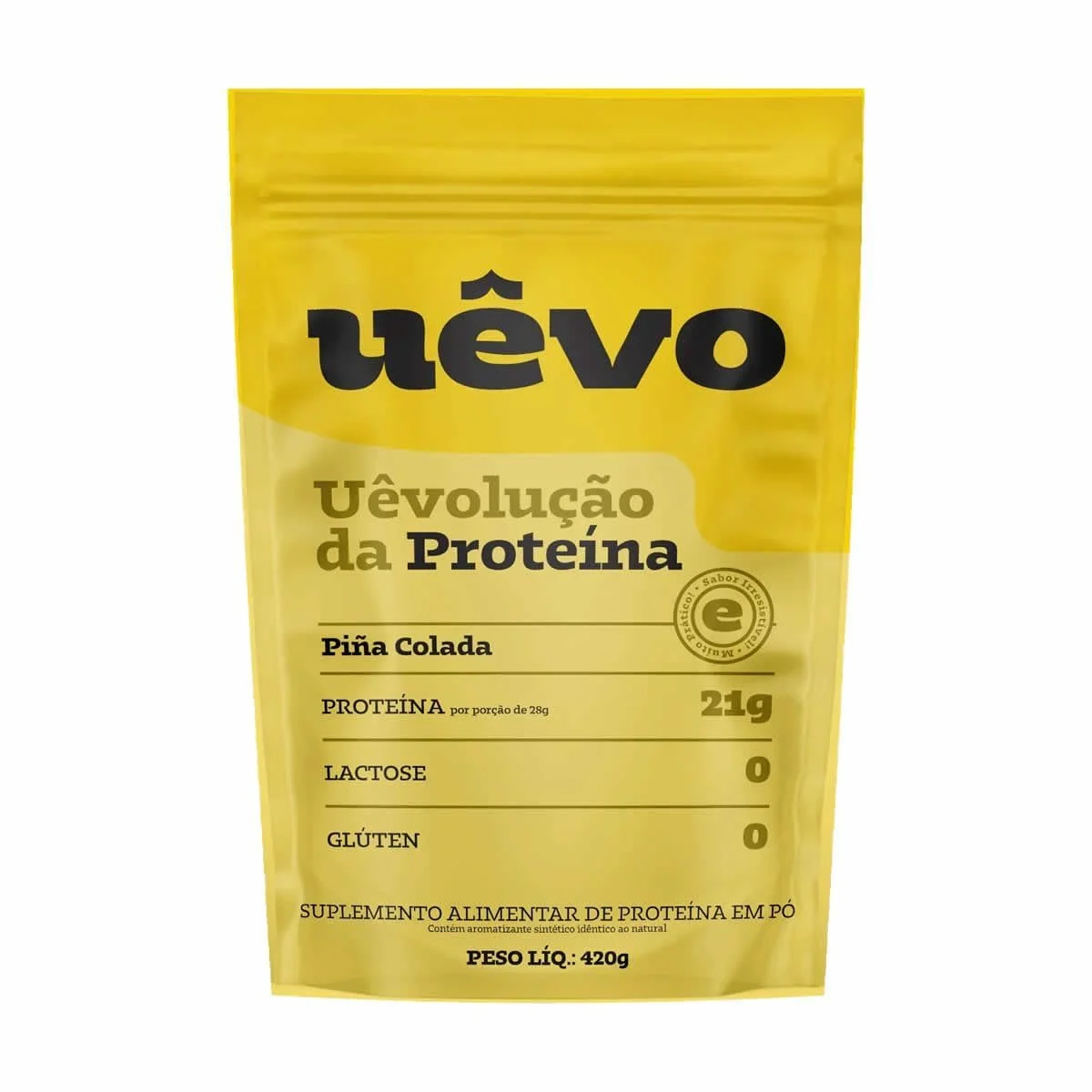 Proteína de Ovo UÊVO Piña Colada, Refil 420 g — embalagem