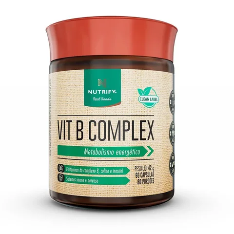 Vit B Complex Nutrify 60 cápsulas — embalagem