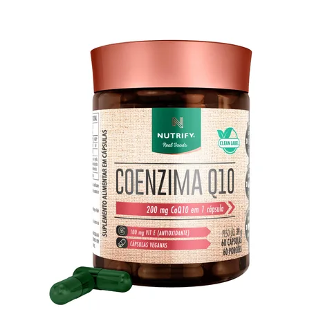 Coenzima Q10 Nutrify 200 mg 60 cápsulas — embalagem