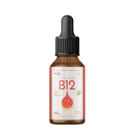 True Vitamin B12 For Kids True Source Morango 30 ml — embalagem
